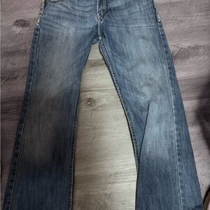 Wrangler Men's Faded Blue Bootcut Jeans